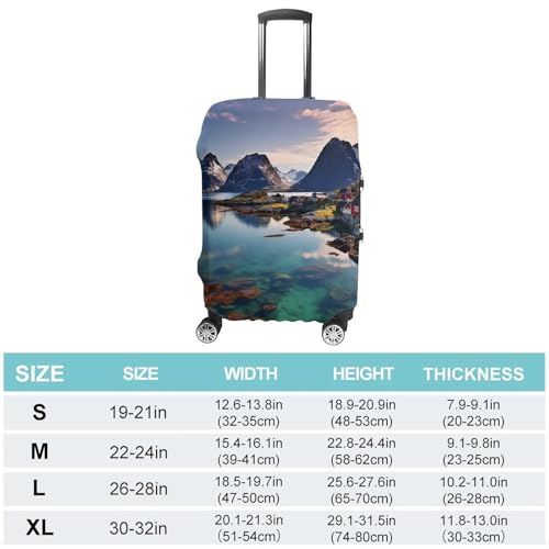 Norway Islands Luggage Cover, Washable Elastic Suitcase Cover Protector Fit 18-32 Inch Luggage2