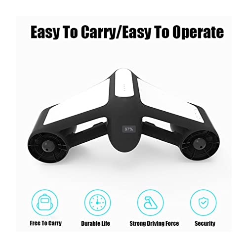 Onderwaterscooter met lange batterijduur, Elektrische 500W Zee Scooter 4.2MPH Dual Speed Onderwater Scooter 60 Minuten Duiken Zwemmen Apparatuur Onder Water Seascooter Gemakkelijk te dragen en te be - Image 4