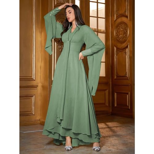 Image of TOLEEN Summer Floral Dresses for Women Long Sleeve Casual Style Beach Swing Dresses