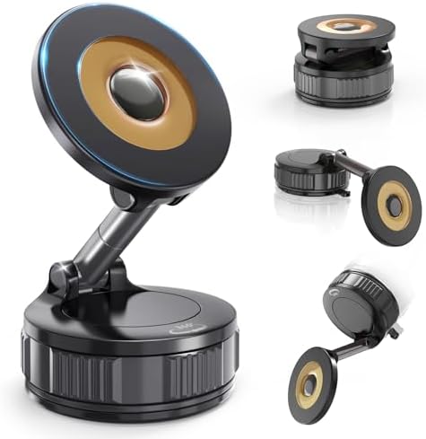 Dashboard Suction Cup Phone Mount for Magsafe: Dual Rotatable 360...