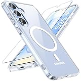 BESINPO for Samsung S25 Plus Case, Magnetic for Galaxy S25 Plus Case with Screen Protector, Wireless Charging Supported for Samsung Galaxy S25 Plus Case, Shockproof Slim S25 Plus Phone Case, Clear