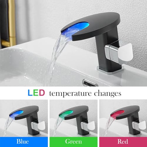 Mitigeur élégant à poignée unique avec écoulement cascade fluide