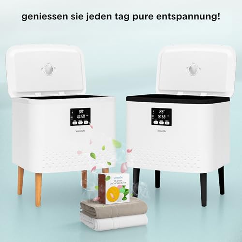 SereneLife Handtuchwärmer, 20 l, mit WLAN und App, elektrischer Behälter für Badezimmer, automatische Abschaltung, Edelstahlwanne, für 2 Handtücher oder Decken, Weiß