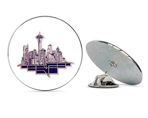 Seattle Retro Purple Design Round Metal 0.75