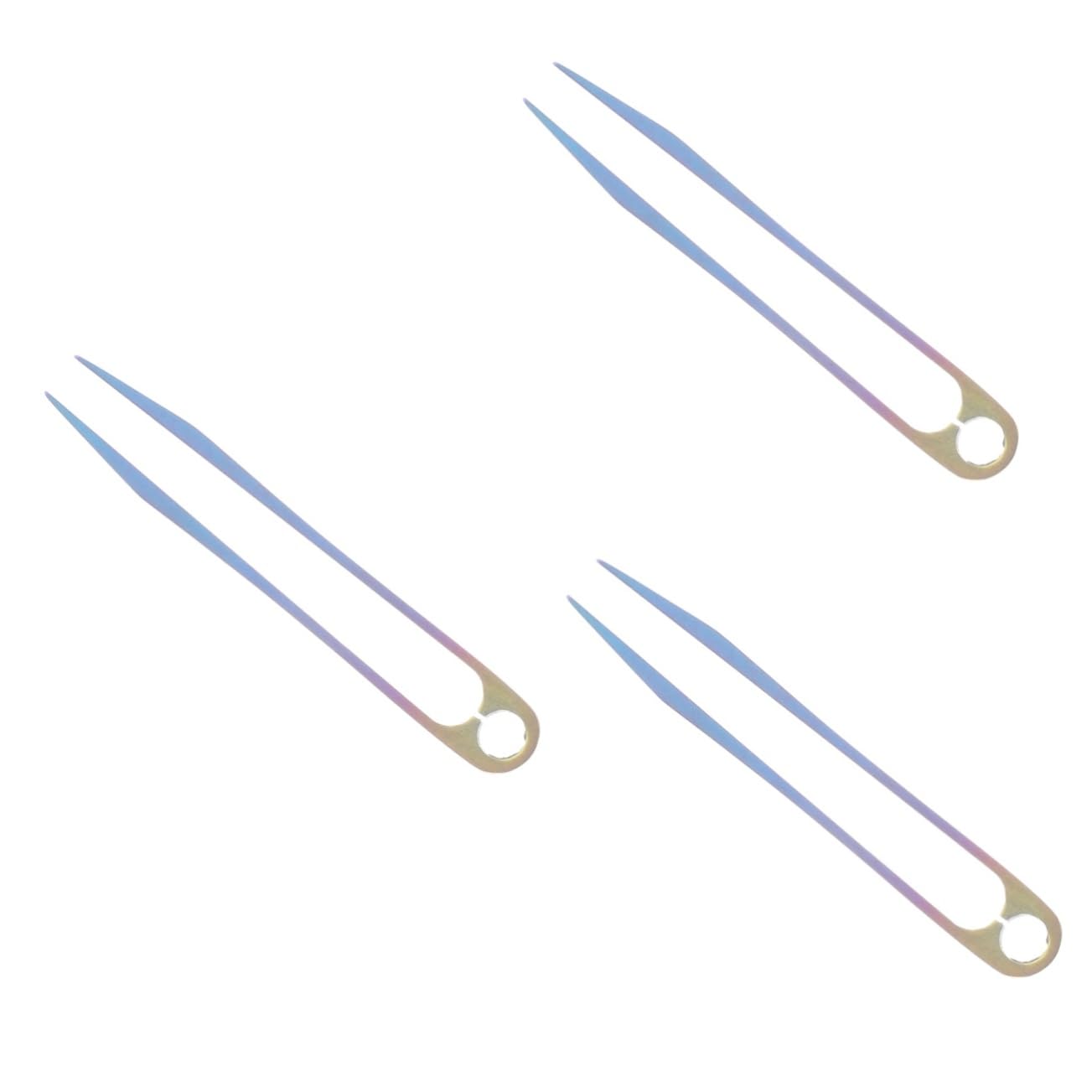 3 Pezzi Mini pinzette attrezzatura da campeggio pinzette per la depilazione con portatile strumento in titanio per esterni Travel Tockezer pinzette da viaggio Lega di titanio