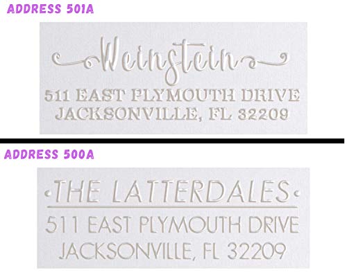 Personalized Custom Address Embosser Seal Desk Handheld Wedding Invitation Seal Embosser Personalized Customized 2" X 1" (Rectangle Embosser4) #TOP1