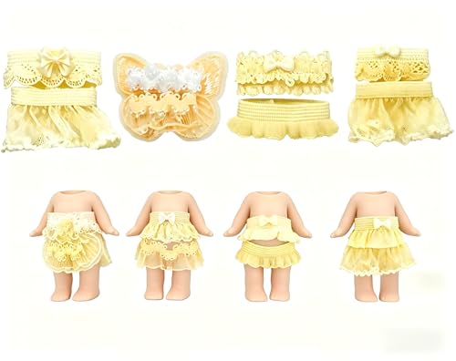 Sonny Angel Clothes for 3 Inch Collectible Dolls | Handcrafted Look with Sweet Details | Sonny Angel Hippers & Outfits 4 Sets Adorable Sonny Angel Doll Clothes (Lemon Cream Dream)
