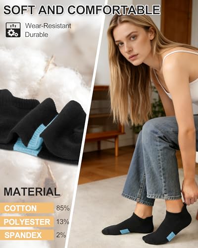 Image of 6 Pairs Ankle Socks for Women - Lightweight Low Cut No Show Casual Cotton Socks Breathable