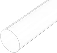 Rebower 18" Clear Acrylic Polycarbonate Pipe - 2" ID x 2.2" OD Rigid Tubing for Aquarium, Plumbing, Hydraulics & DIY
