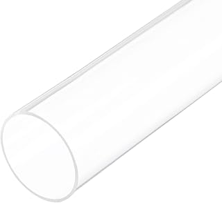 Rebower 18" Clear Acrylic Polycarbonate Pipe - 2" ID x 2.2" OD Rigid Tubing for Aquarium, Plumbing, Hydraulics & DIY