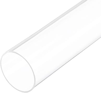 18" Clear Plastic Rigid Pipe 51mm ID x 55mm OD 2" ID x 2.2" OD Acrylic Round Tubing, [for Plumbing, Hydraulics, Aquarium]