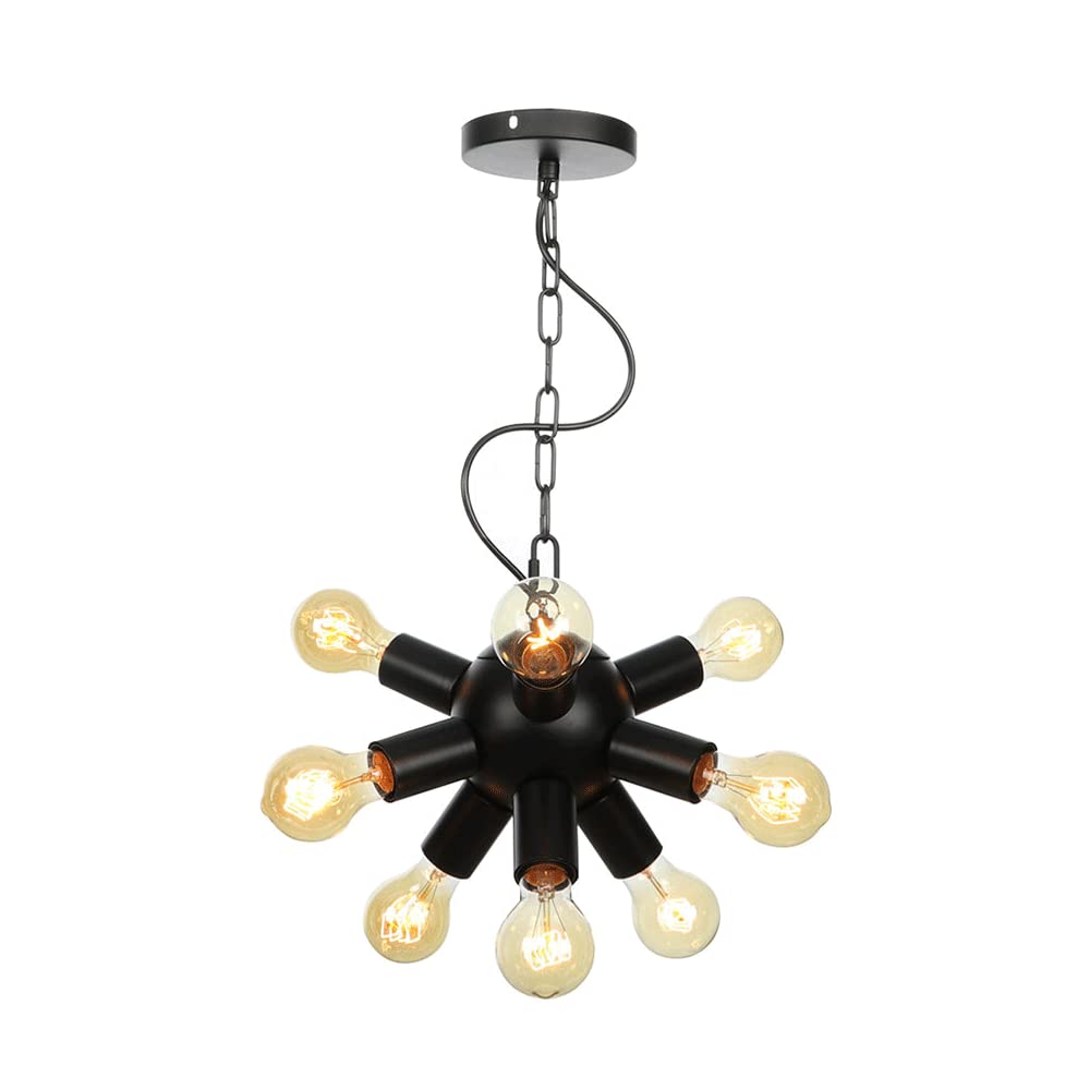 SYAXVOM Semi Flush Mount Ceiling Light Fixture,Sputnik Chandelier,Ceiling Lamp with E27Base for Farmhouse Dining Room Living Bedroom Study Kitchen/Chrome/9Alights