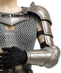 Medieval Knight Brave Lady Armor Pauldrons Set With Gorget & Chainmail, ArmorArm & Leg Guard -Lady Armor, LARP, Fantasy, Halloween, Replica Cosplay Female Renaissance Armor