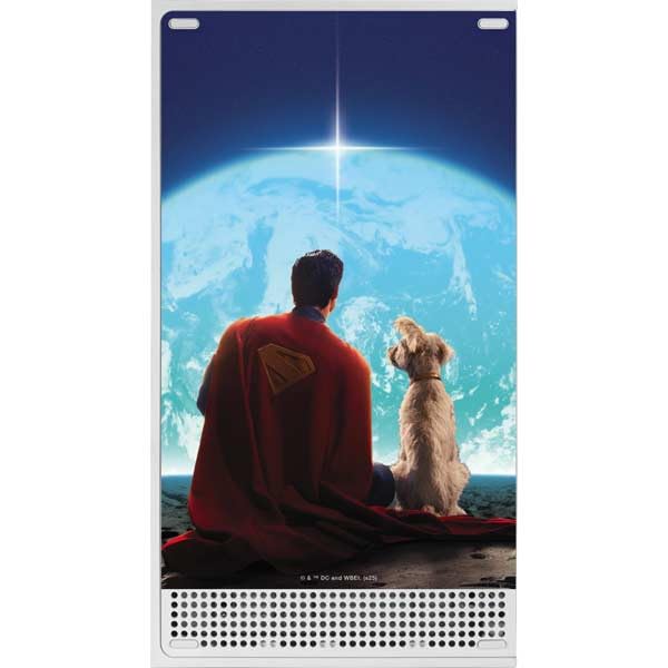 Skinit Decal Gaming Skin Compatible with Xbox Series S Console - Officially Licensed Superman 2025 Superman & Krypto Watch The Earth Design
