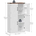 HOOBRO Bathroom Storage Cabinet, Farmhouse Freestanding Floor Cabinet with 2 Extra Hidden Storage Doors, Adjustable Shelves, Large Capacity, Easy Assembly, 11.8 x 23.6 x 43.5 Inches, White and Walnut - Image 3