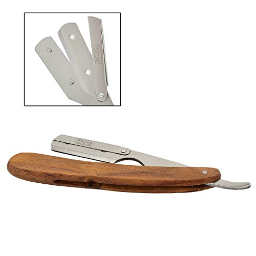 Straight Cut Throat Shaving Razor Wooden Barber Hair Salon