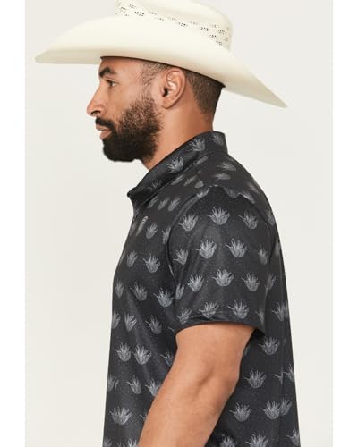 Rock & Roll Denim (WSL Rock n Roll Mens Black Cactus Print Polo Black XL2