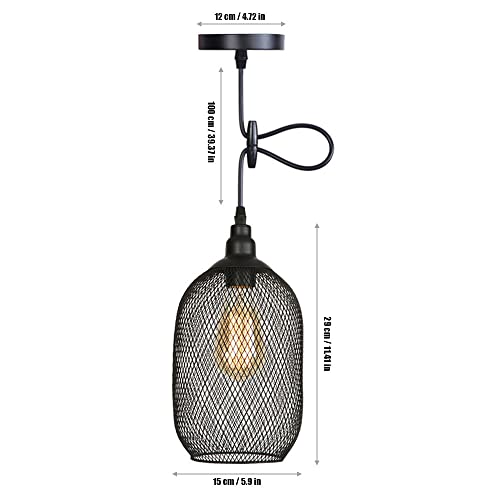 Lámpara colgante industrial cableada retro para techo D-0202 de malla metálica E27 7