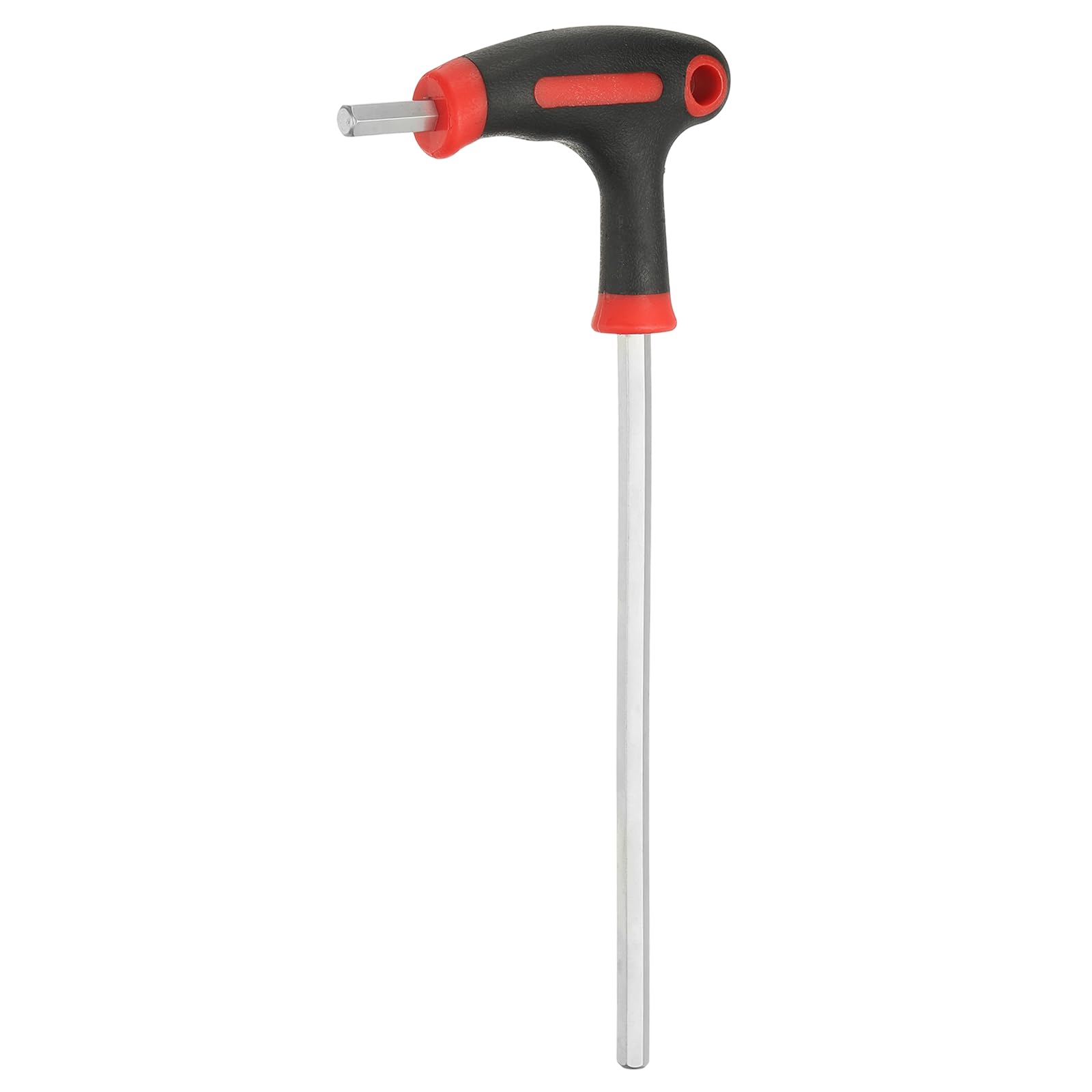 sourcing map T-Handle Hex Key Wrench 6mm Metric 213mm Length Long Arm Cr-V T-Key Inner Hexagon Wrenches Spanner Repair Tools for Automotive Household Maintenance, Red Black