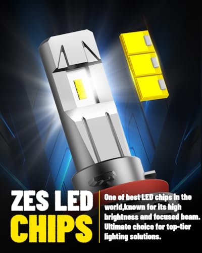 Image of AUXITO H11 /H9 /H8 LED Bulb, 60W Per Set, Plug N Play, Long Lifespan, 99% Compatibility, 2PCS