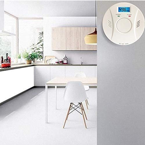 2 Pack Combination Photoelectric Smoke Alarm and Carbon Monoxide Detector Digital Display, Protect Your Home from Fire and Gas Leaks, Battery Operated