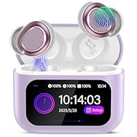 Wireless Sleep Earbuds with Smart Touch Screen, Bluetooth 5.4 Headphones In Ear with ENC Noise Cancelling Mic, 48H Sleep Headphones with 5 EQ Modes, HiFi Stereo IP7 Waterproof Mini Ear Buds, Purple