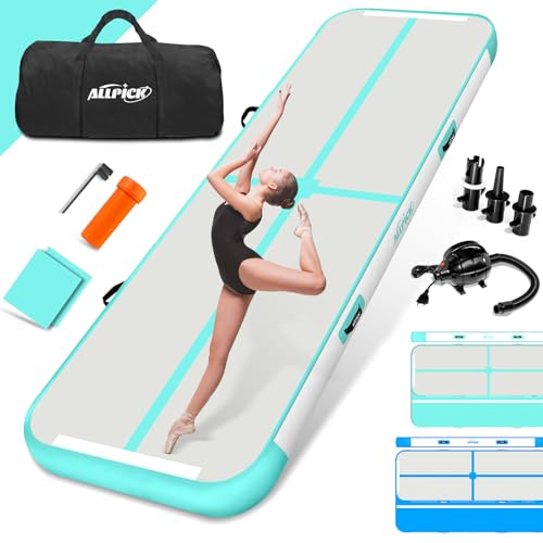 ALLPICK Turnmatte Aufblasbar mit elektrischer Luftpumpe, Länge 3/4/5/6 m...