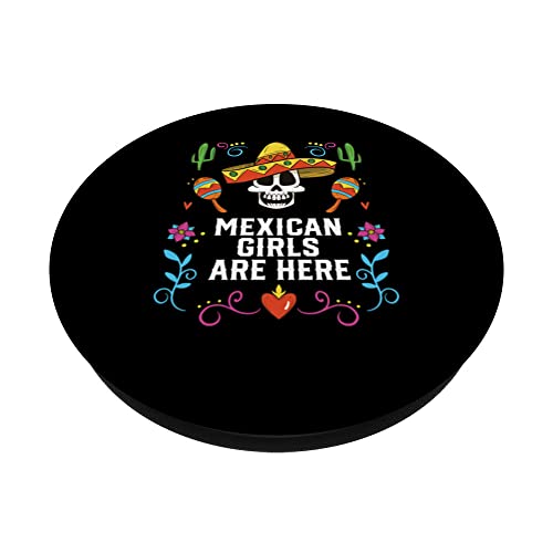 Mexican Girls Are Here Mexico Pride Country PopSockets Swappable PopGrip, Black - Image 2