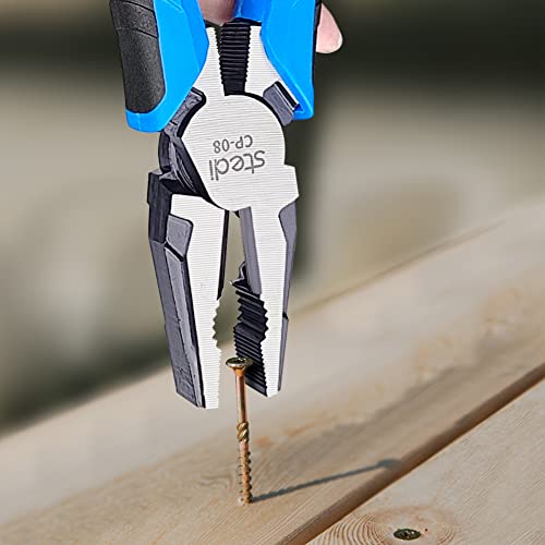 Stedi 8-Inch Lineman's Pliers,Heavy Duty Side Cutting High-Leverage Pliers,For Twisting, Clamping Screws,Cut Copper, Aluminum And Other Soft Metals.… #TOP4