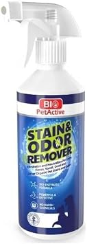 Bio PetActive Stain Odor Remover 490 ml Stain and Deodorizing Spray for Cats and Dogs