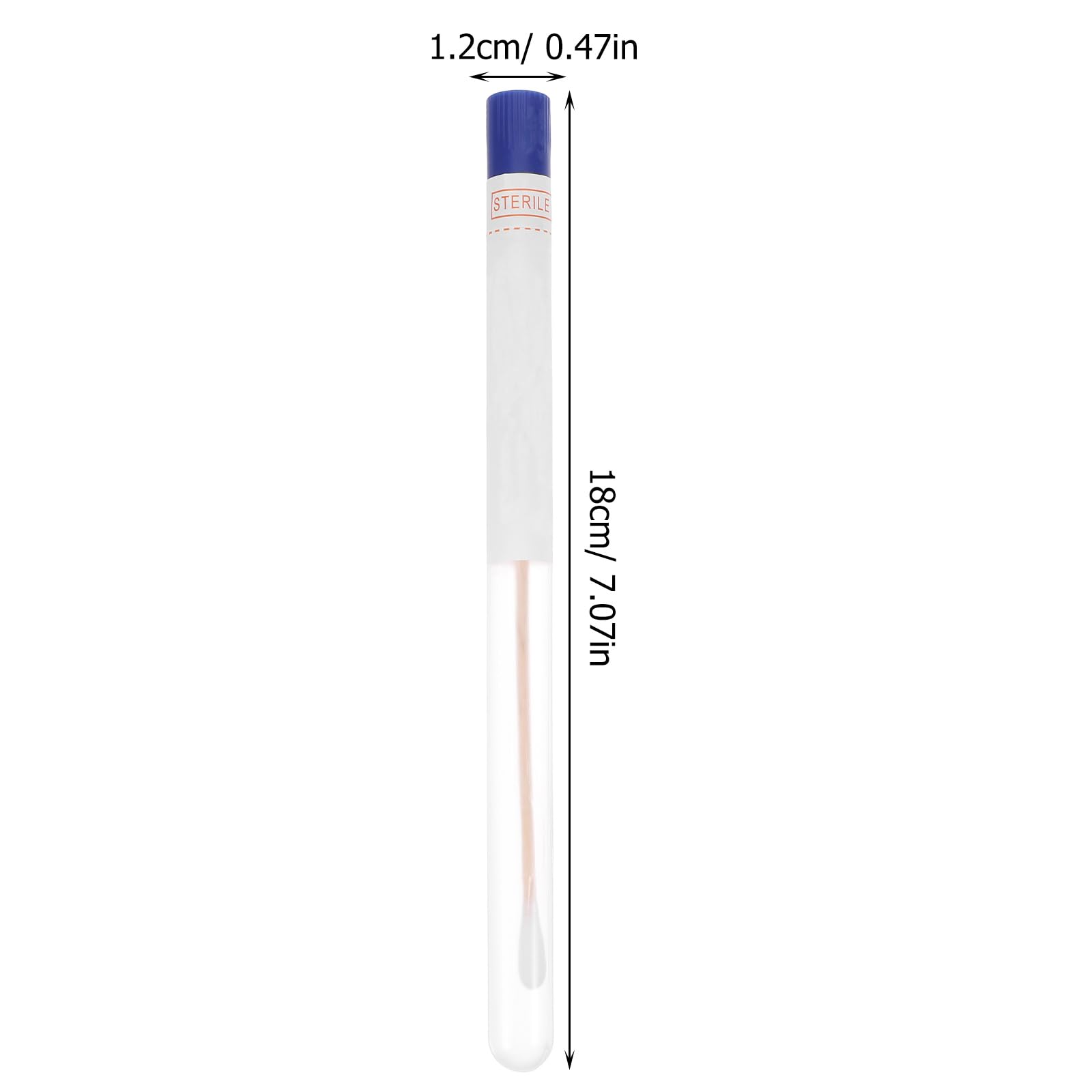 iplusmile Abstrichtupfer Steril mit Röhrchen 150 Stück, Einzeln Verpackte Abstrichstäbchen für Proben, 18 cm Tupfer zur Oberflächenprüfung