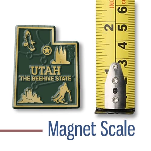 Imán de estado Utah pequeño estilo vintage de goma miniatura 2