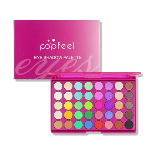 LHLXZQ 40 colores Paleta de sombras de ojos, multicolor placa de maquillaje bandeja de sombras de ojos de neón mate perlado brillo, eyeshadow palette para uso diario o festival único#4
