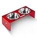 Raised Pet Feeder Bowls - Elevated Red Acrylic Feeding Stand with Stainless Steel Food and Water Bowls for Dogs and Cats - By Petlo