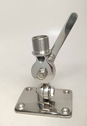 Image of Marine Boat Stainless Steel 316 Ratchet Mount Antenna Base Flag Pole Socket