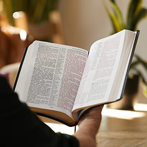 Image of NKJV Holy Bible, Giant Print Center-Column Reference Bible, Burgundy Leather-look, 72,000+ Cross References, Red Letter, Comfort Print: New King James Version