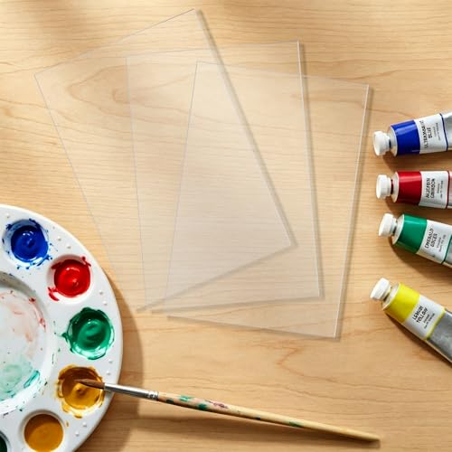 Image of TKOnline 30 PCS Plexiglass Sheets, 5 inch x 7 inch x 0.02 Clear PET Sheet Panels, Clear Acrylic Plastic Sheet for Picture Frame, Invitations, Poster Frames Plastic Board