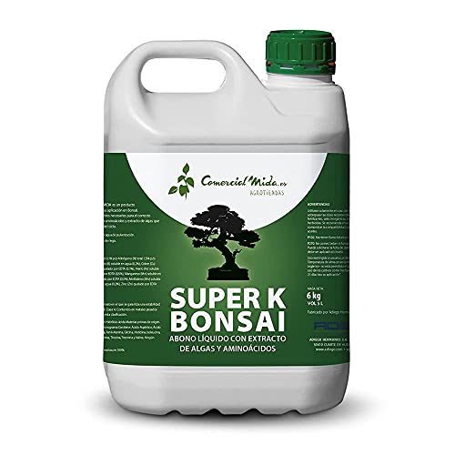 Abono Líquido Bonsai Comercial Mida Super K Fertilizante de Algas Rápida Absorción Garrafa 5 L