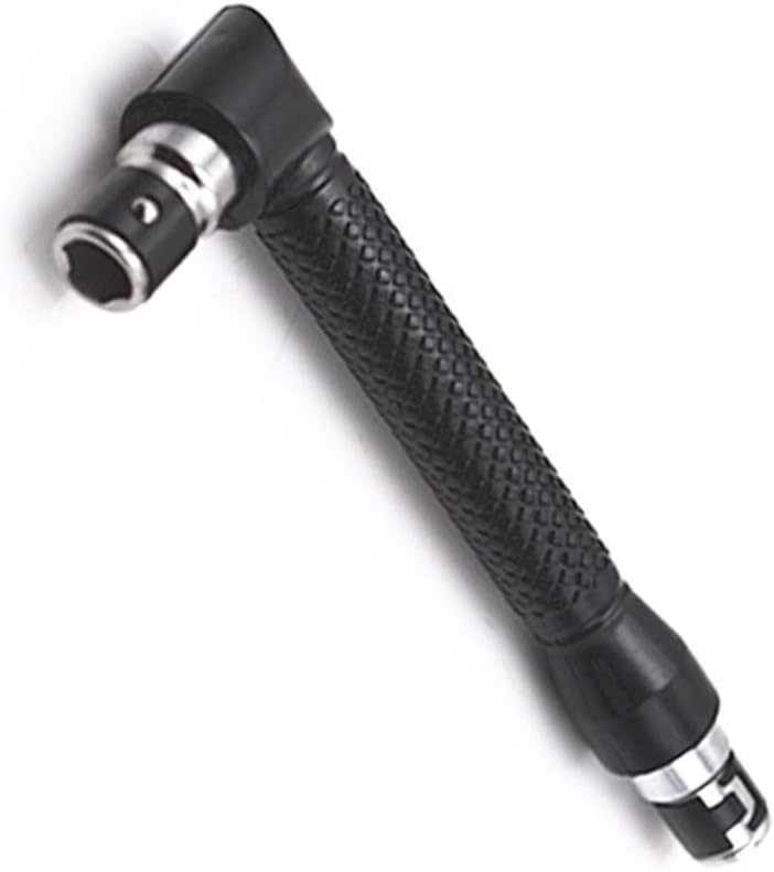 Angoily Double-Headed L-Shaped Socket Wrench 1/4 Right Angle Screwdriver Adapter with Extension Handle for Home Garage Workshop Use