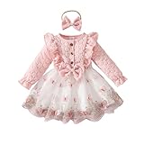 Kwatieh 1 An Anniversaire Fille Robe Vintage Rose Fille 3ans Robe Princesse BéBé 1 Mois Robe De Fete Pour Fille Robe Bebe Photo Brassiere Bebe Naissance Robe Pull Fille Mode Vetement