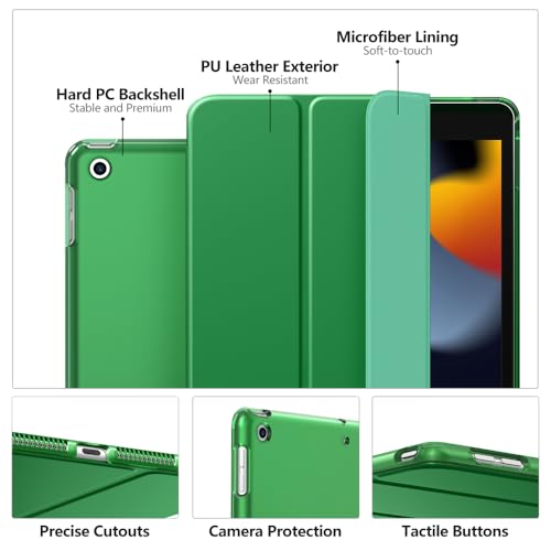 Image of Moko Smart Case for iPad 9th / 8th / 7th Gen Case 10.2 Inch, Forest Green