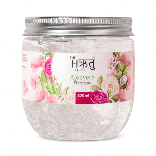 Image of THE HRITU CONCEPT Tri-Tattva Aloe Vera Gel with Rose & Coconut 200ml | Multipurpose Face, Body & Hair Gel, Hydrating & Lightweight Moisturizer, Non-Sticky, For Women & Men