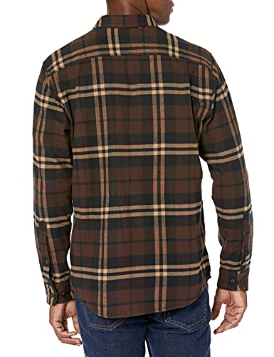 Image of Amazon Essentials Men's Regular Fit Long-Sleeve Flannel Shirt, Soft Brushed Cotton, Lightweight yet Warm