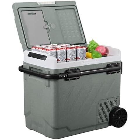 Alpicool Portable Refrigerator for Car, 12 Volt Refrigerator with Wheel 61 Quarts Car Refrigerator Dual Zone Independent Control, Portable Car Fridge 12V/24V Electric Cooler for Camping Cover