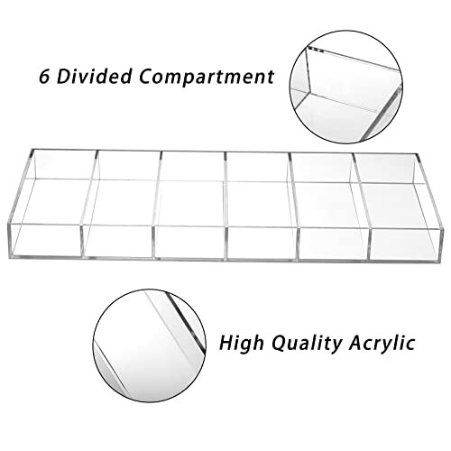 SOUJOY 2 Pack Acrylic Sunglasses Organizer, 6 Slot Clear Eyeglasses Storage Case, Stackable Eyewear Display Tray for Jewelry Makeup - Image 3