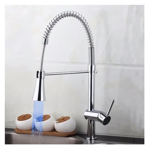 Mitigeur lavabo cascade LED laiton massif sur pont water-tap
