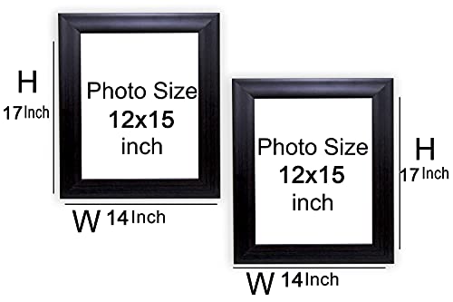 Image of Photo frame 12x15 Inch set of 2 Black Color flexiable Glass (acrylic) & synthetic wood customized Wall Hanging