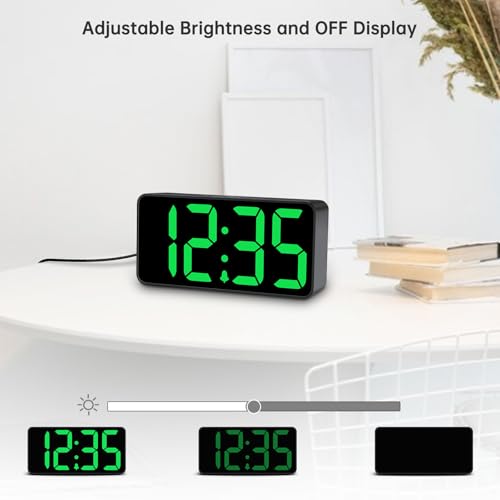 Image of DreamSky Small Digital Alarm Clock for Bedroom with Large Big Numbers | Electric Bedside Desk Clock with USB Charging Port, Brightness Dimmer, Adjustable Alarm Volume, USB-C Adapter Powered