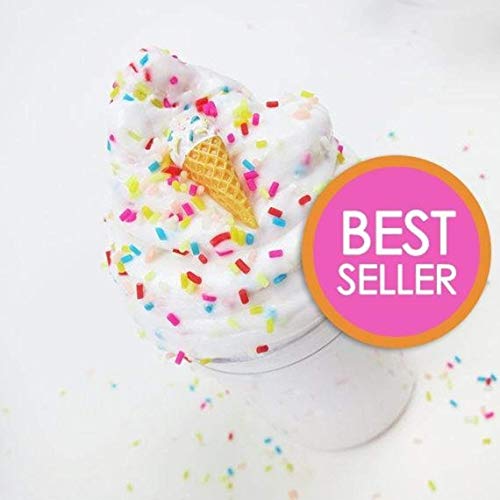 Ice Cream Birthday Cake With Sprinkles & Charm - Scented Butter Slime (Daiso)