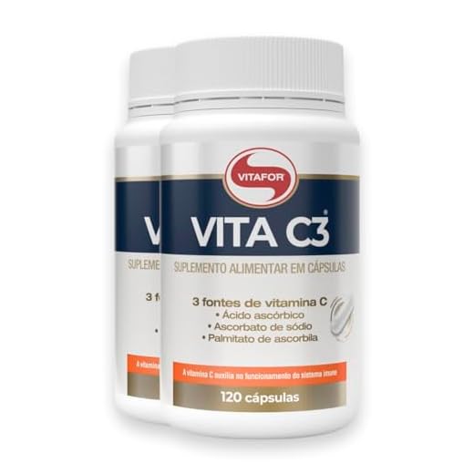 Kit 2 Vita C3 Vitamina C Vitafor 120 Cápsulas